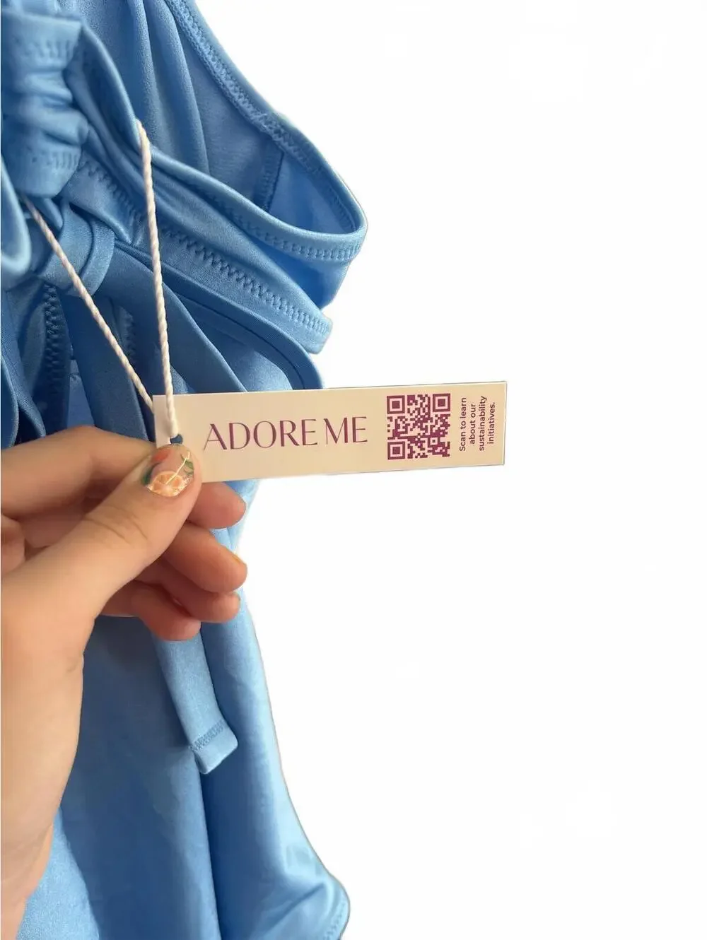 Adore Me Halter One-Piece Swimsuit Size Large Azul Blue Summer Swimsuit NEW